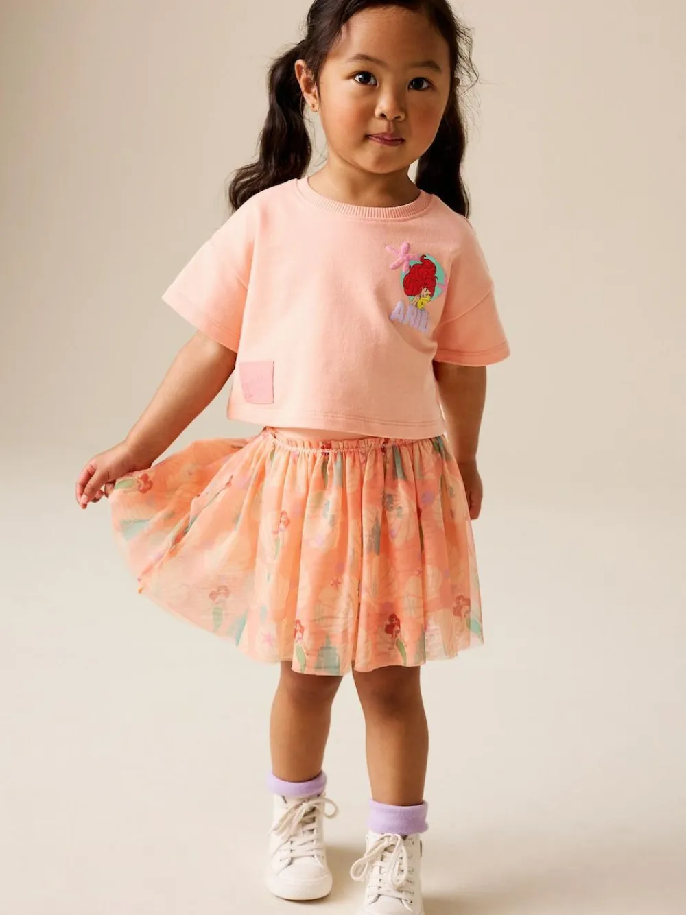 Next Coral Ariel Disney Top & Skirt Set (3mths-7yrs)^ Tops|Shorts & Skirts