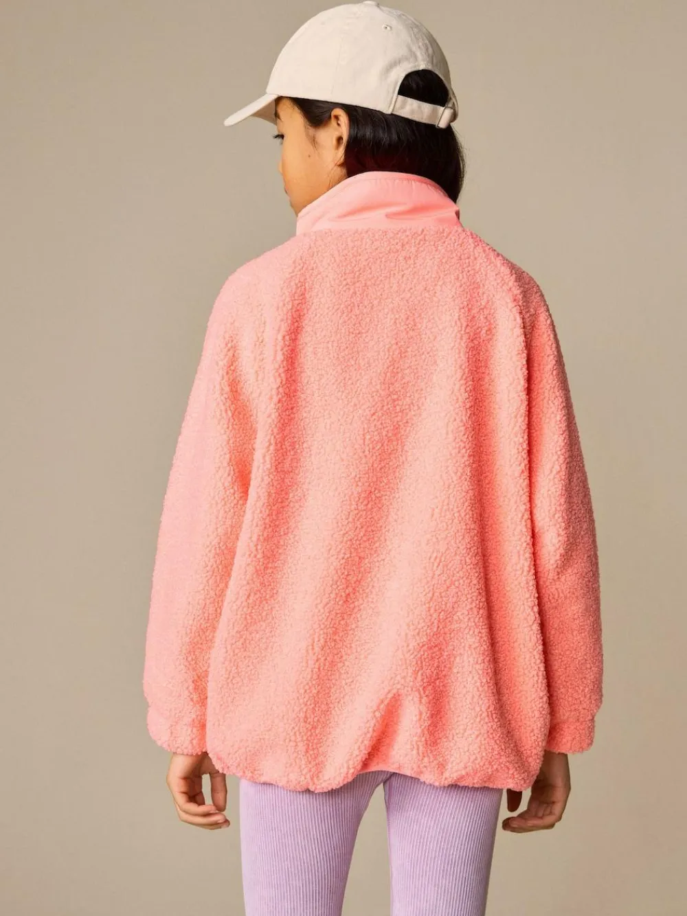 Sale Next Button Up Fleece Jacket (3-16yrs) Coral Orange
