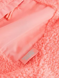 Sale Next Button Up Fleece Jacket (3-16yrs) Coral Orange