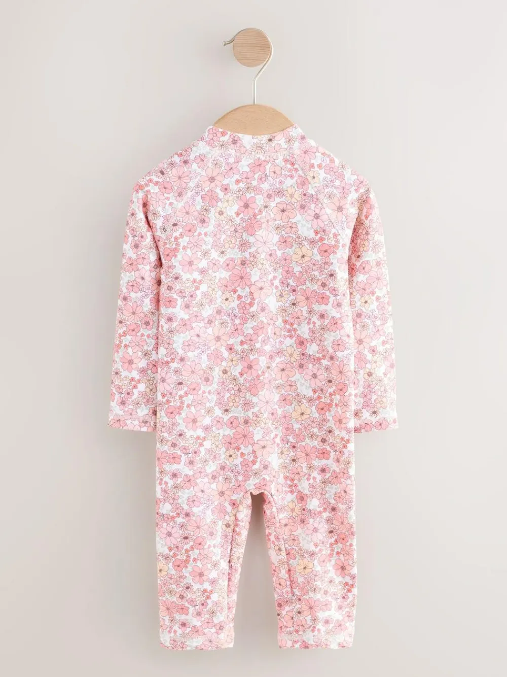 New Next Long Leg Sunsafe Swimsuit (3mths-7yrs) Coral Pink Ditsy Floral