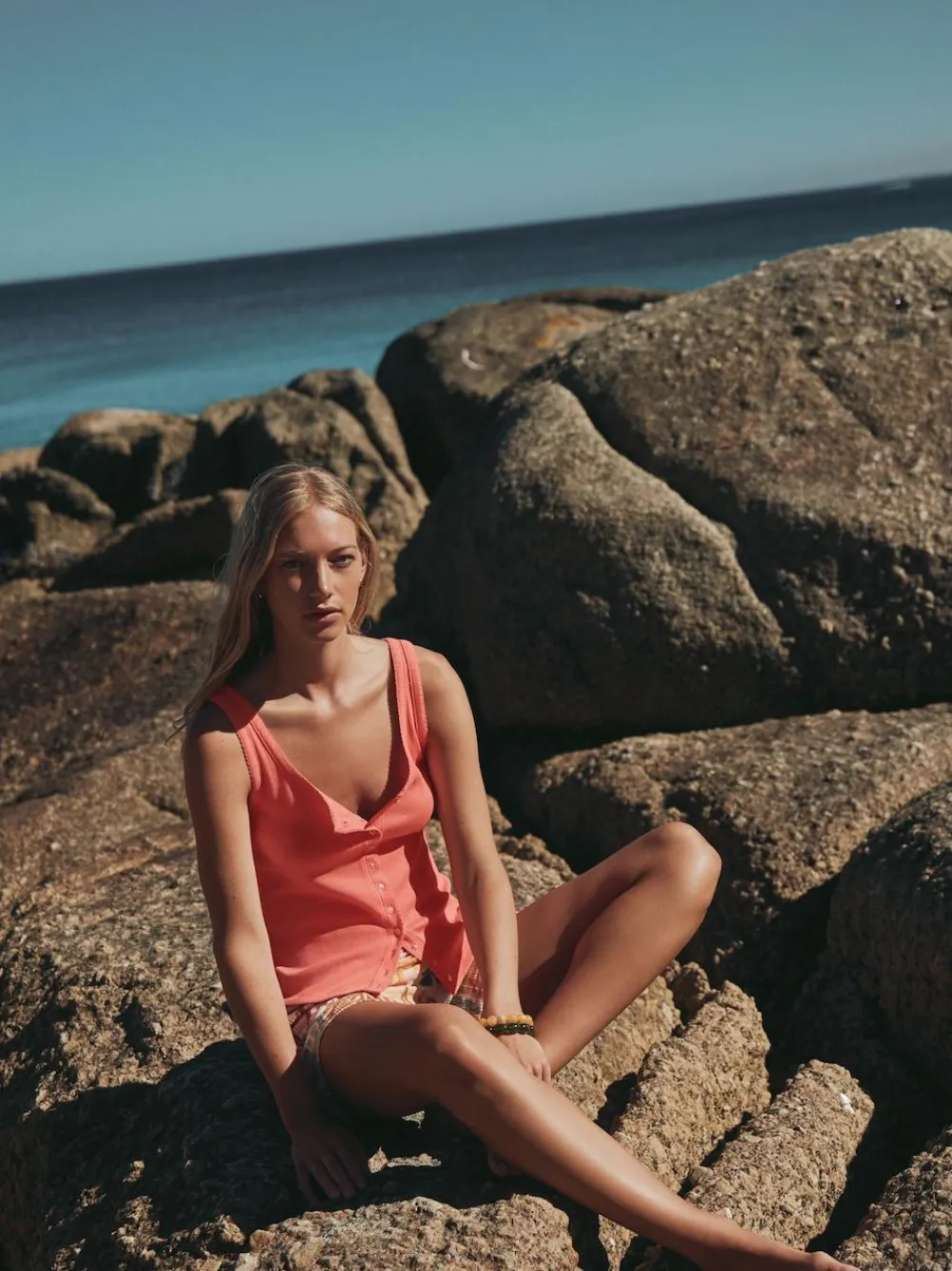 Best Next Pointelle Cami Vest Top Coral Pink