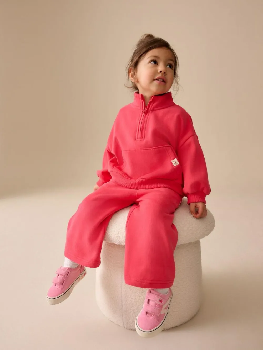 Outlet Next Coral PInk Quarter Zip Sweatshirt (3mths-7yrs)