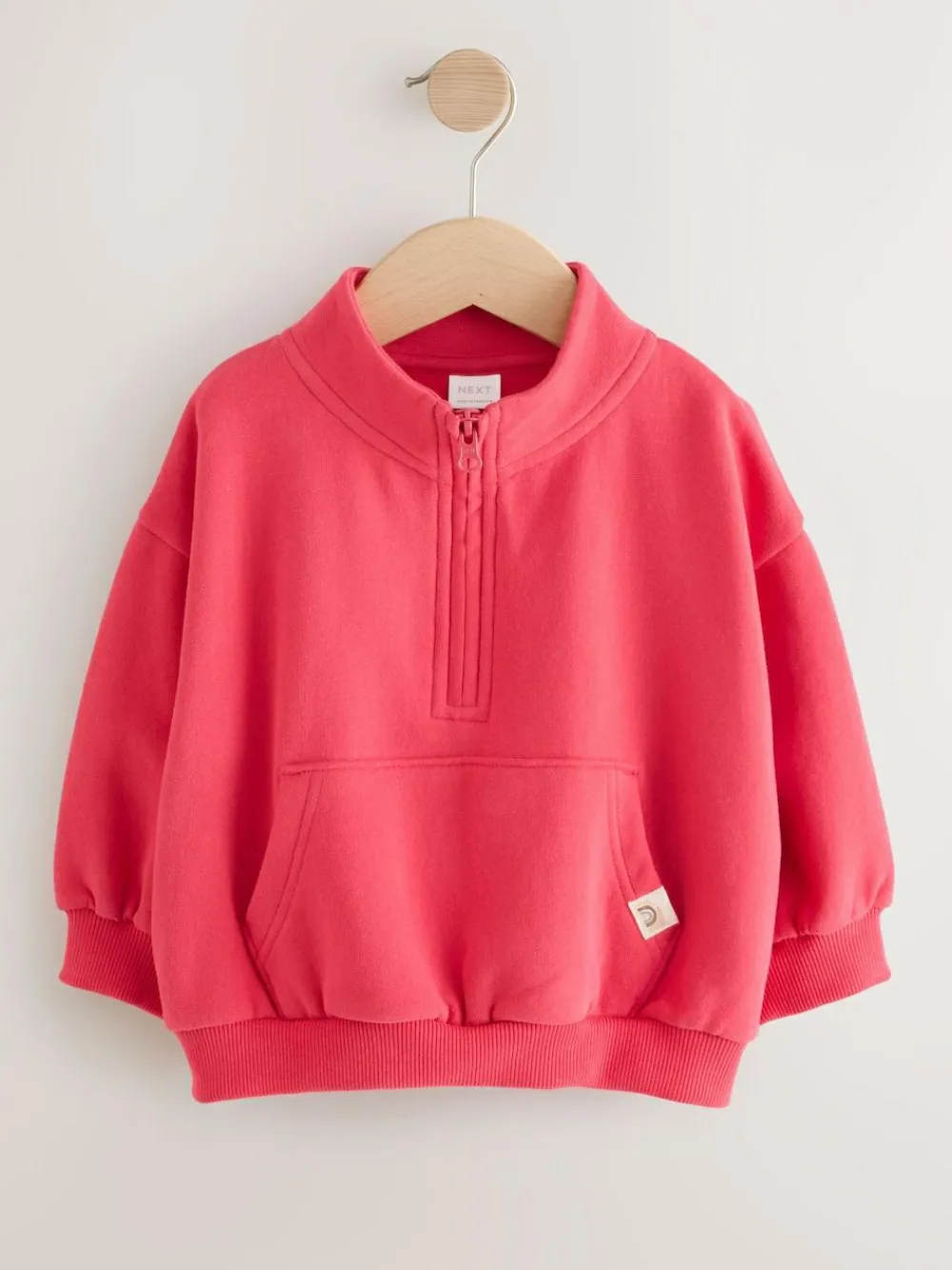 Outlet Next Coral PInk Quarter Zip Sweatshirt (3mths-7yrs)