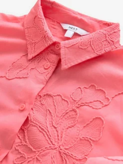 Outlet Next Textured Cornelli Cover-Up Shirt Coral Pink