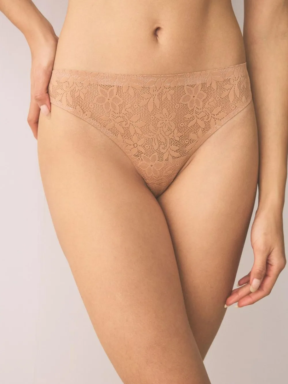 Sale Next Thong All-Over Lace No VPL Knickers 3 Pack Coral Pink
