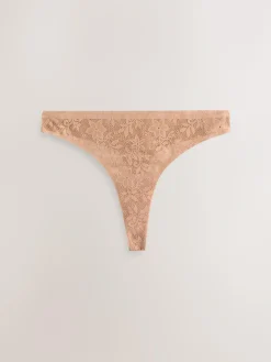 Sale Next Thong All-Over Lace No VPL Knickers 3 Pack Coral Pink