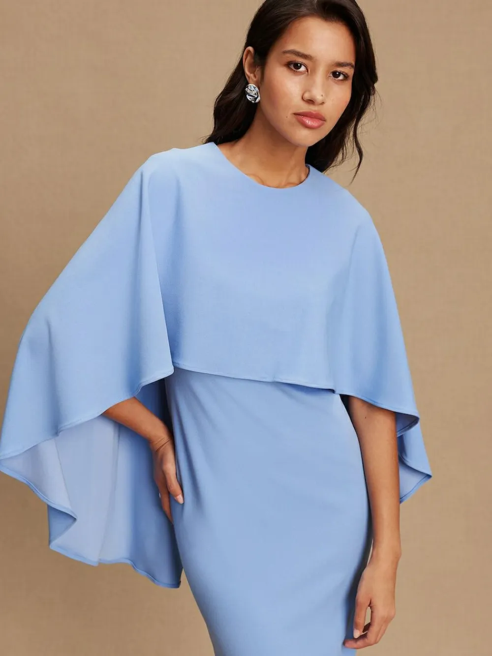 Outlet Next Cornflower Blue Cape Maxi Dress