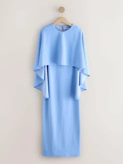 Outlet Next Cornflower Blue Cape Maxi Dress