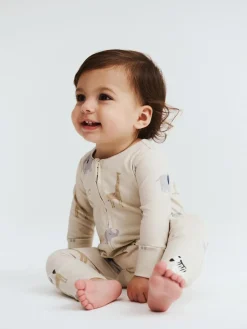 Hot Cotton On Long Sleeve Zip Romper Cream
