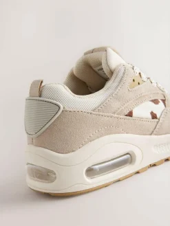 Hot Next Cow Print Lace-up Bubble Trainers