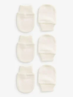 Next 100% Cotton Baby Scratch Mitts 3 Pack^ Unisex|Newborn Accessories