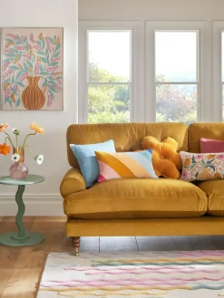 Next Cream 50 x 30cm Embroidered Flower Vase 100% Cotton 50 x 30cm Cushion^ Cushions & Throws