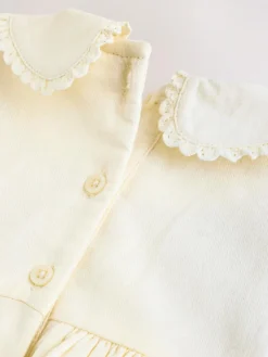 Online Next Cream Baby Embroidered Long Sleeve Dress and Knickers Set 2 Piece (0mths-2yrs)