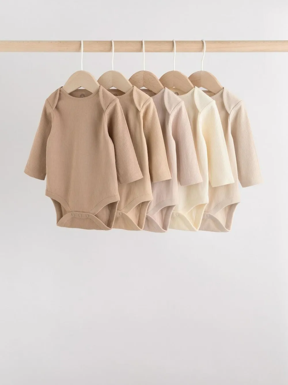 Next Cream Baby Long Sleeve Bodysuits 5 Pack^BOY Multipacks|Unisex