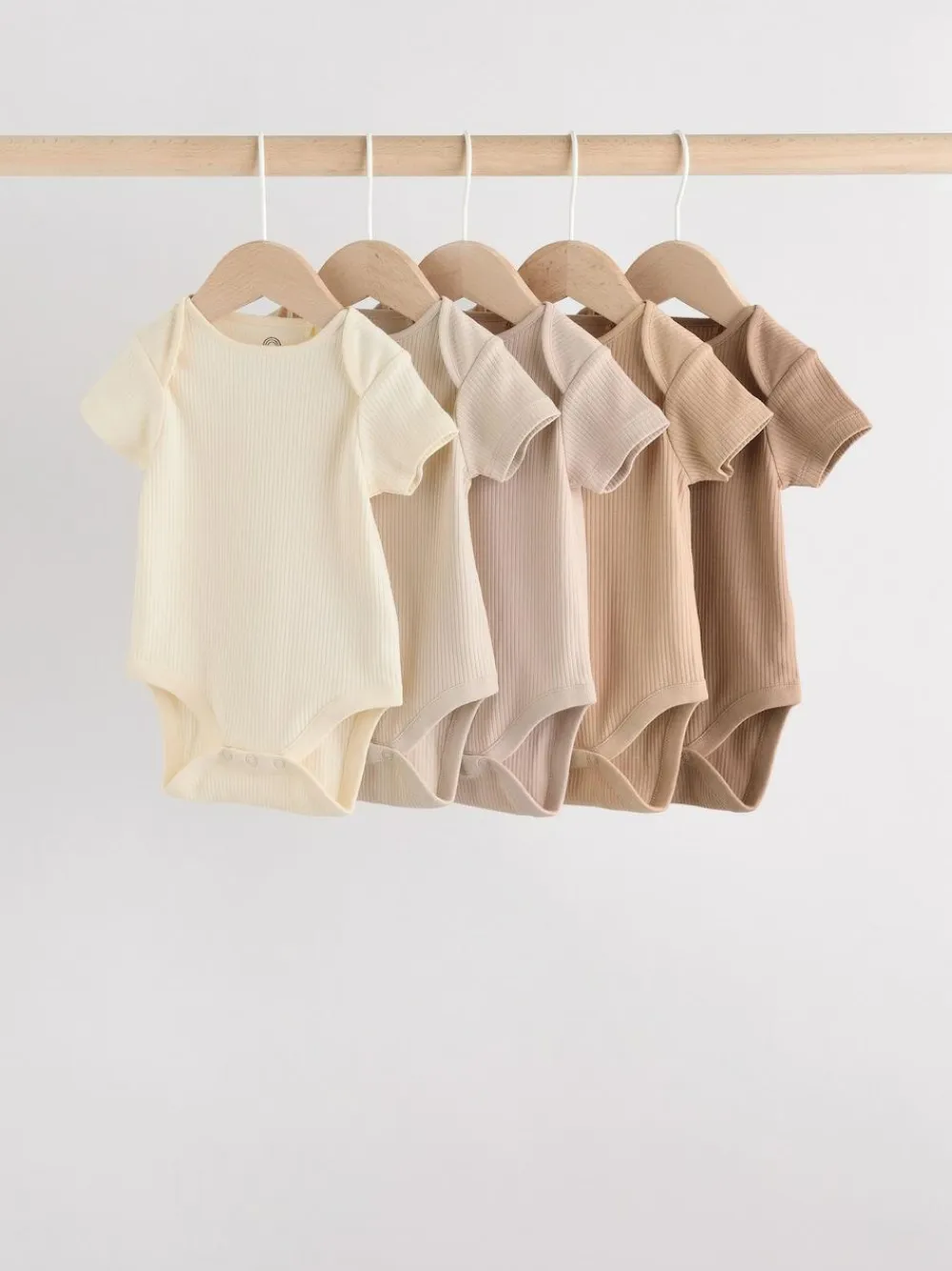 Next Cream Baby Short Sleeve Bodysuits 5 Pack^BOY Unisex|Bodysuits & Vests