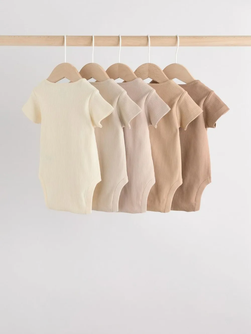 Next Cream Baby Short Sleeve Bodysuits 5 Pack^BOY Unisex|Bodysuits & Vests