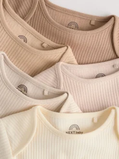 Next Cream Baby Short Sleeve Bodysuits 5 Pack^BOY Unisex|Bodysuits & Vests