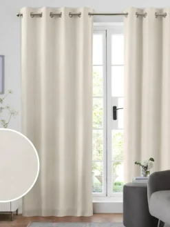 Clearance Next Cream Blackout/Thermal Cotton Eyelet Curtains