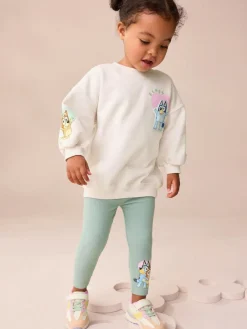 Next Cream Bluey Sweatshirt & Leggings Set (12mths-7yrs)^ Baby Girls|Sets & Co-Ords