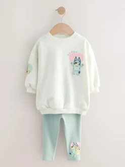 Next Cream Bluey Sweatshirt & Leggings Set (12mths-7yrs)^ Baby Girls|Sets & Co-Ords