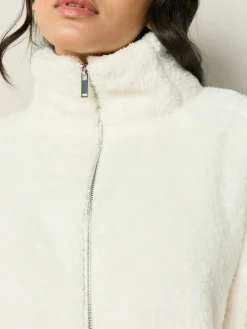 Next Cream Borg Half Zip Fleece^Women Loungewear