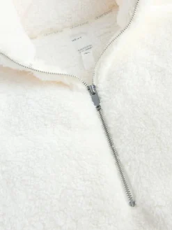 Next Cream Borg Half Zip Fleece^Women Loungewear
