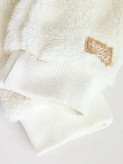 Discount Next Cream Borg Hooded Sweat and Jogger Baby Set (0mths-2yrs)