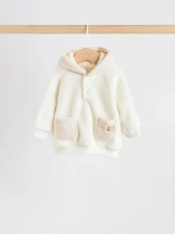 Discount Next Cream Borg Hooded Sweat and Jogger Baby Set (0mths-2yrs)