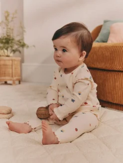 Sale Next Baby Top and Leggings 2 Piece Set (0mths-2yrs) Cream Bright Character