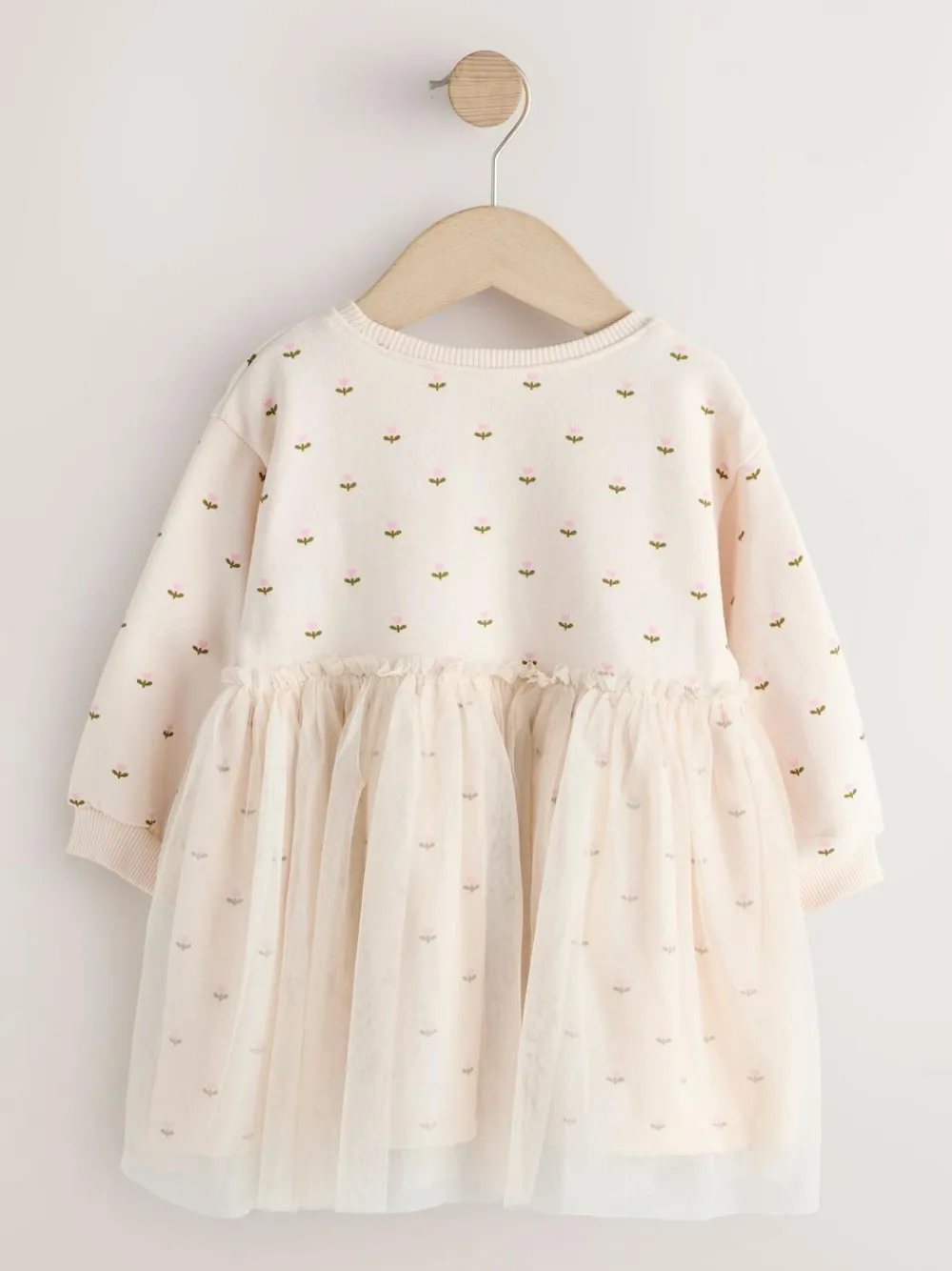 Next Cream Bunny Mesh Skirt Sweat Dress (3mths-7yrs)^ Baby Girls|Dresses
