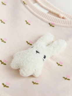 Next Cream Bunny Mesh Skirt Sweat Dress (3mths-7yrs)^ Baby Girls|Dresses