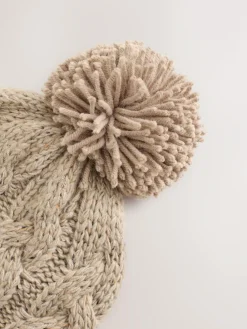 Next Cream Cable Knit Pom Hat (1-16yrs)^BOY Hats & Scratch Mitts|Hats