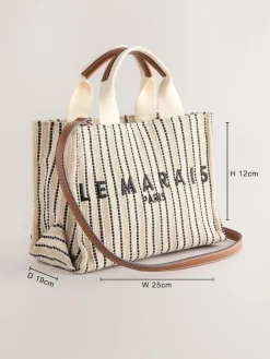 Next Cream Canvas Hand Held Bag^Women Bags
