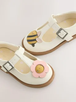 Online Next T-Bar Shoes Cream Character