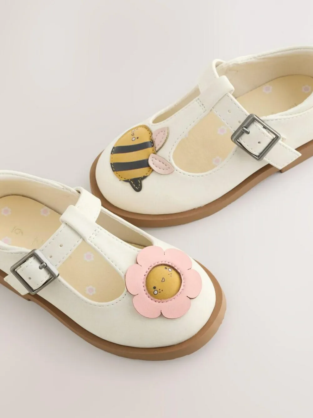 Online Next T-Bar Shoes Cream Character