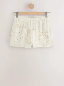 Online Next Cream Crochet Summer Shorts