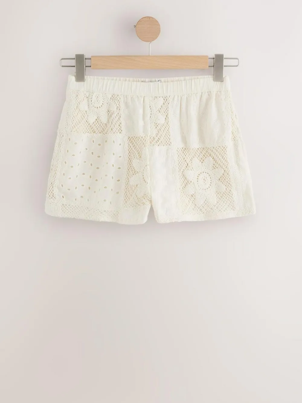 Online Next Cream Crochet Summer Shorts