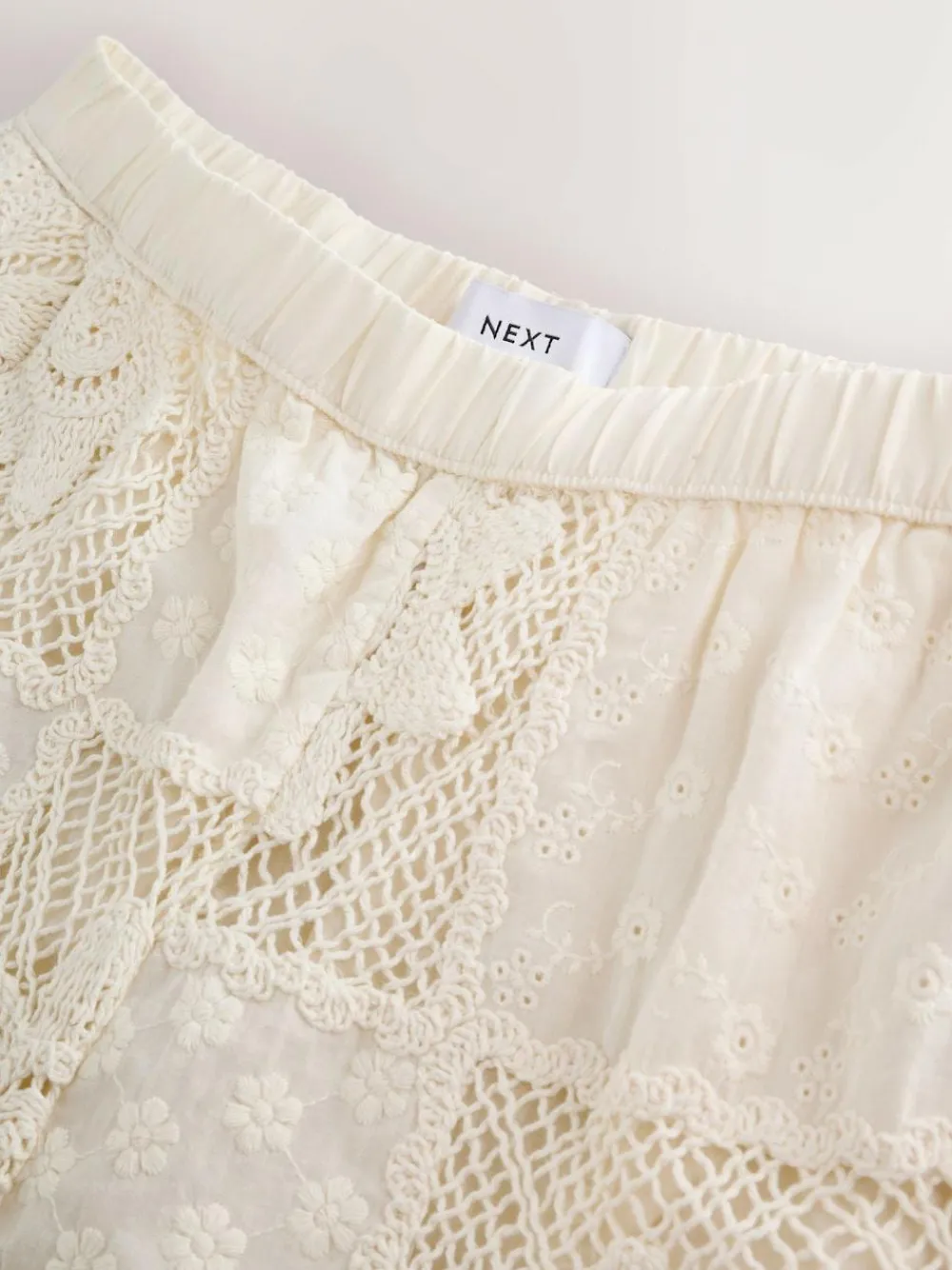 Online Next Cream Crochet Summer Shorts