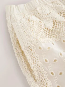 Online Next Cream Crochet Summer Shorts