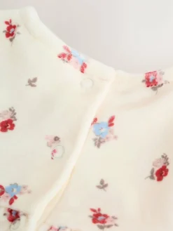 Next Baby Long Sleeve Velour Dress and Tights Set 2 Piece (0mths-2yrs) Cream Ditsy