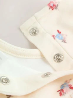 Next Baby Long Sleeve Velour Dress and Tights Set 2 Piece (0mths-2yrs) Cream Ditsy