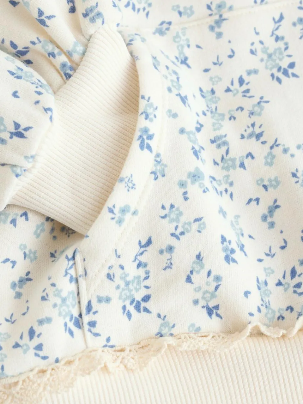 New Next Cream Ditsy Flower Hoodie (3-16yrs)