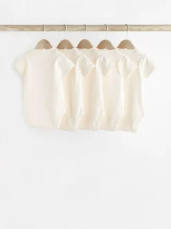 Next Cream Essential Baby Short Sleeve Bodysuits 5 Pack^BOY Unisex|Bodysuits & Vests