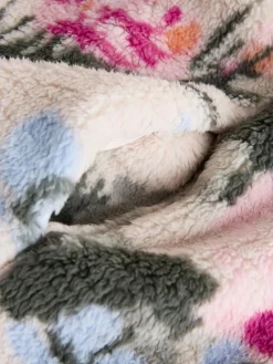 Sale Next Cream Floral Borg Half Zip Fleece