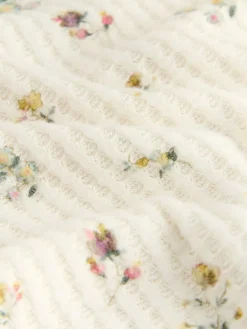 Next Cream Floral Cosy Waffle Long Sleeve Pyjamas^Women Pyjamas|All Night & Lounge