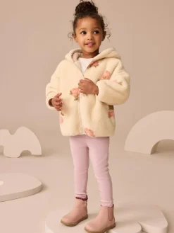 Best Next Zip Through Fleece (3mths-7yrs) Cream Floral Print