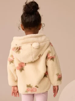 Best Next Zip Through Fleece (3mths-7yrs) Cream Floral Print