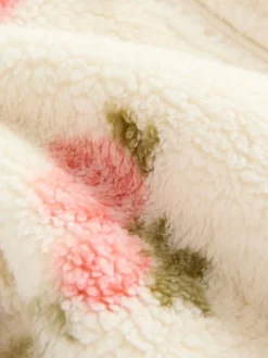 Best Next Zip Through Fleece (3mths-7yrs) Cream Floral Print