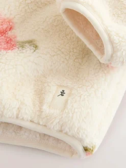 Best Next Zip Through Fleece (3mths-7yrs) Cream Floral Print