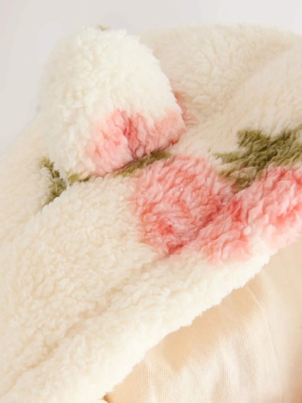 Best Next Zip Through Fleece (3mths-7yrs) Cream Floral Print